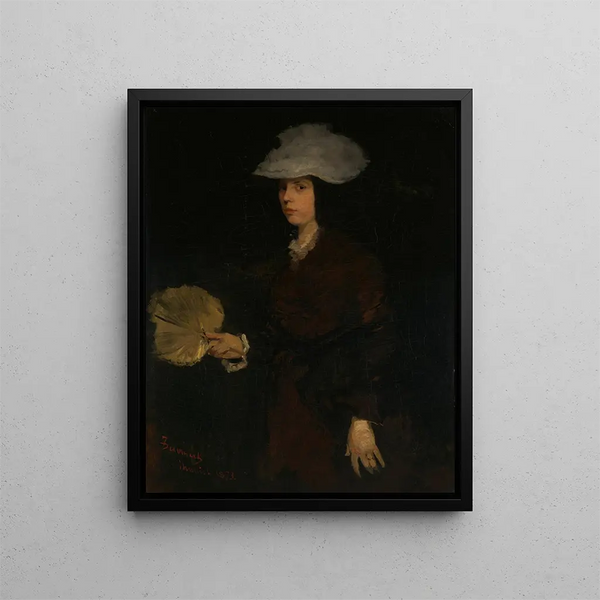 Dame à l'éventail - Frank Duveneck — inramlat konstverk på väggen