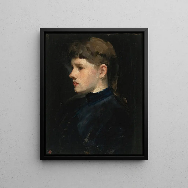 Portrait av en dam - Frank Duveneck — inramlat konstverk på väggen