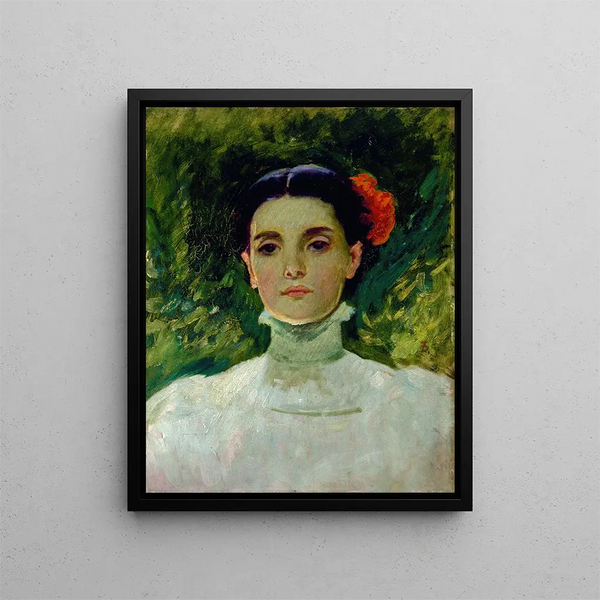 Portrait av Maggie Wilson - Frank Duveneck — inramlat konstverk på väggen