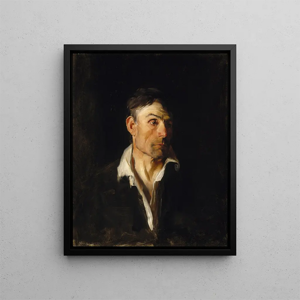 Portrait av en man - Frank Duveneck — inramlat konstverk på väggen