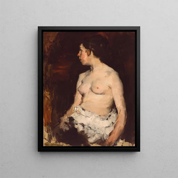 Nu sittande - Frank Duveneck — inramlat konstverk på väggen