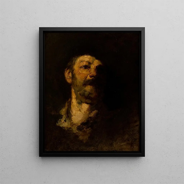 Studie av en man med hatt - Frank Duveneck — inramlat konstverk på väggen