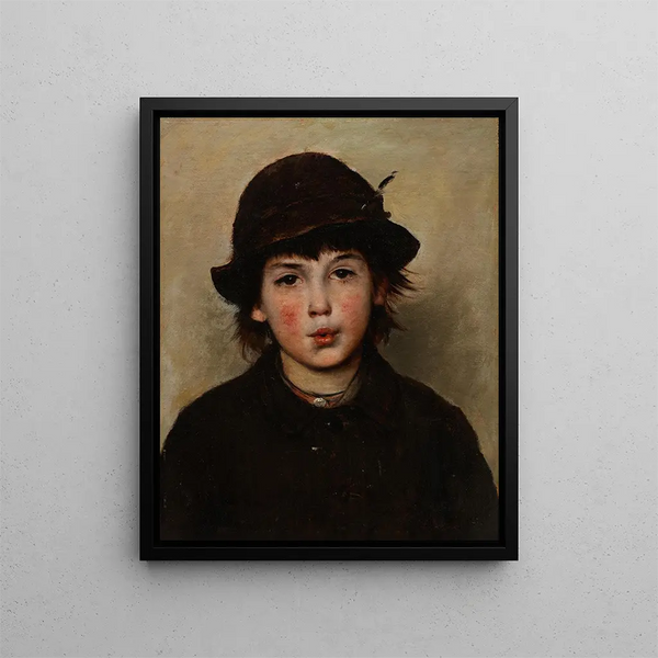 pojke som visslar - Frank Duveneck — inramlat konstverk på väggen