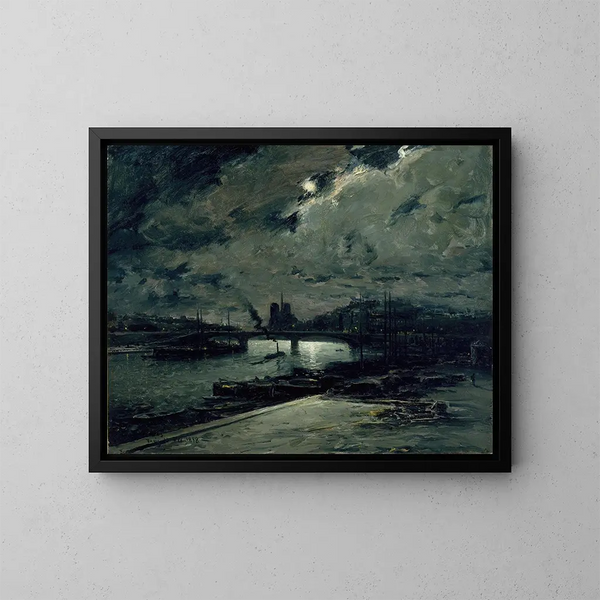 Quai de la Seine à Paris au clair de lune - Frank Myers Boggs — inramlat konstverk på väggen
