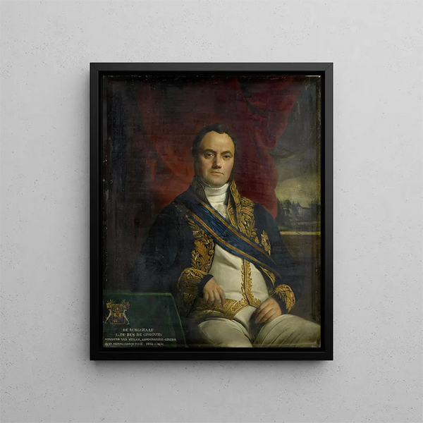 porträtt av Léonard Pierre Joseph Vicomte du Bus de Gisignies, generalkommissarie - François-Joseph Navez — inramlat konstverk på väggen