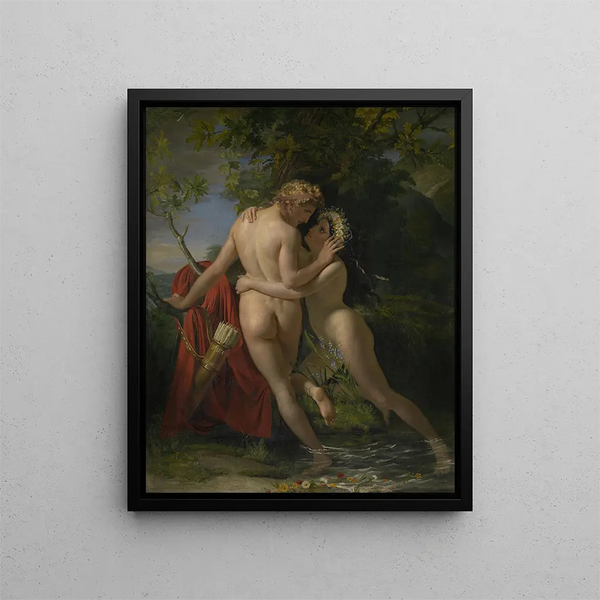 La nymphe Salmacis och Hermaphrodite - François-Joseph Navez — inramlat konstverk på väggen