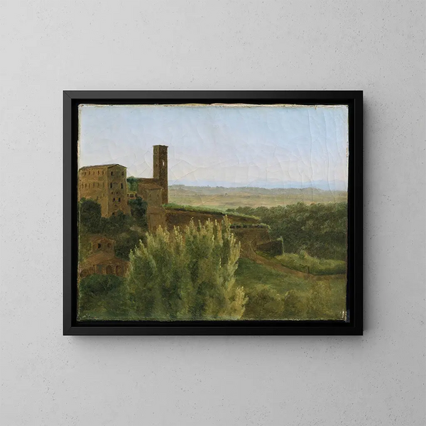 Vue de Tivoli avec l'église de San Silvestro - François-Marius Granet — inramlat konstverk på väggen