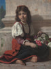 La petite fille aux fleurs - François Alfred Delobbe — vy av konstverket