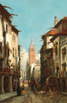 Rue de la Giralda - François Antoine Bossuet — inramlat konstverk på väggen