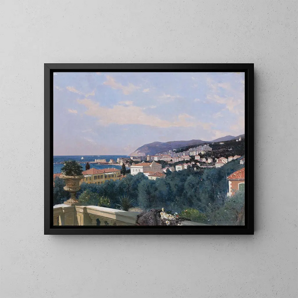 San Remo från terrassen av Louis Ormond 1878 - François Bocion — inramlat konstverk på väggen