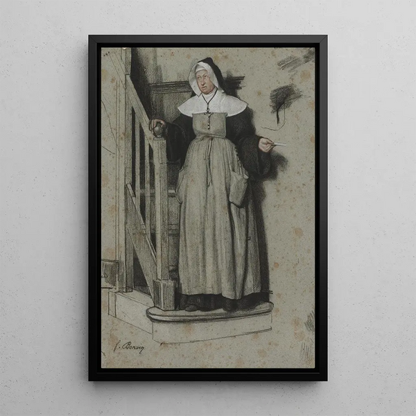 Franois Bonvin - The Letter of Admission Interior of a Convent.webp