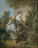 En ung flicka i en park - François Boucher — vy av konstverket