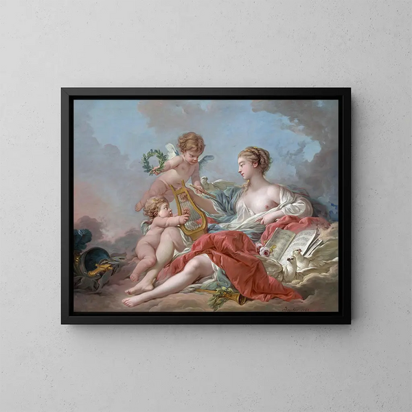 Allégorie de la musique - François Boucher — inramlat konstverk på väggen