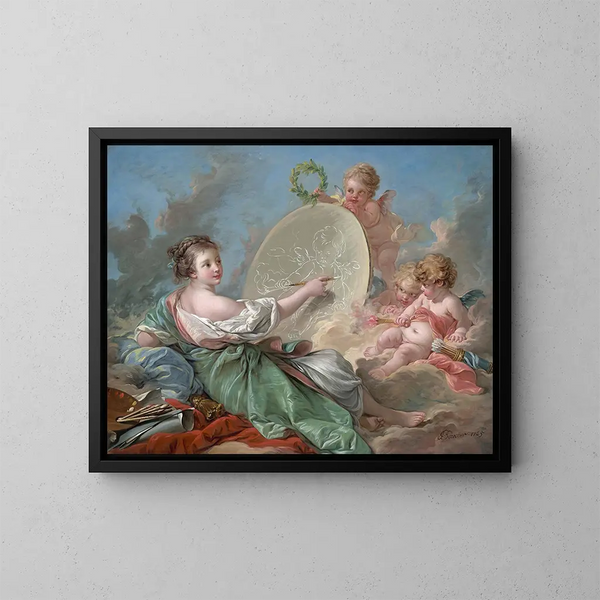 Allegori av målning - François Boucher — inramlat konstverk på väggen