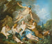 den självsäkra Mercure som tröstar den unge Bacchus med nymferna - François Boucher — vy av konstverket