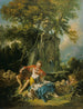 Pastoral med ett par vid en fontän - François Boucher — vy av konstverket