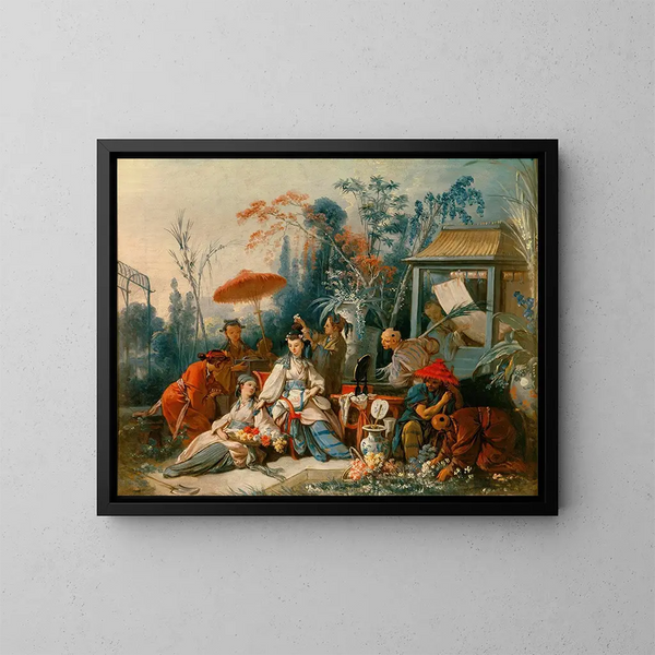 Le jardin chinois - François Boucher — inramlat konstverk på väggen