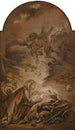 La Nativité med en flygande ängel - François Boucher — vy av konstverket