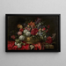 Vase de fleurs sur un entablement - François Habert — inramlat konstverk på väggen