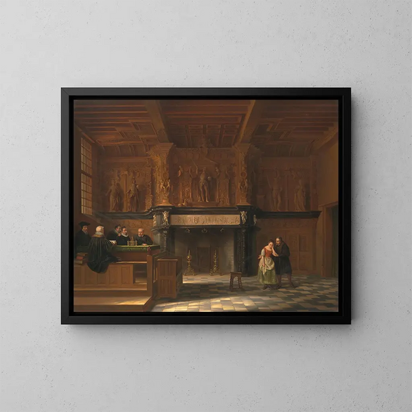 La salle d'audience du Burg t Vrije à Bruges - François Joseph Corneille Haselaer — inramlat konstverk på väggen