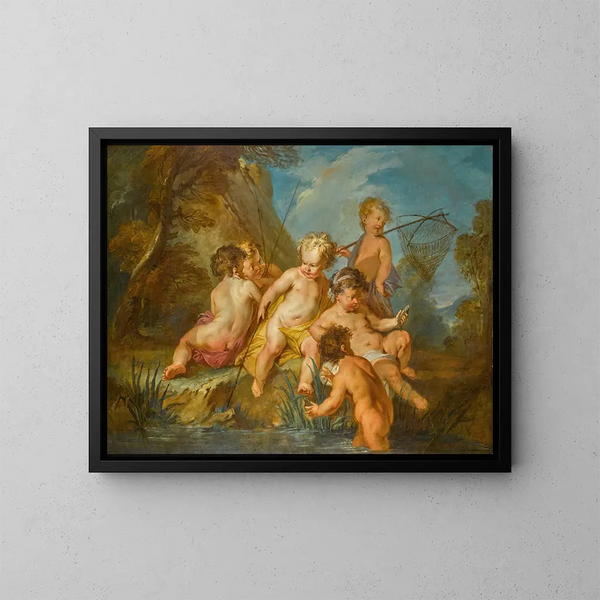 Les Amours des pêcheurs - François Lemoyne — inramlat konstverk på väggen