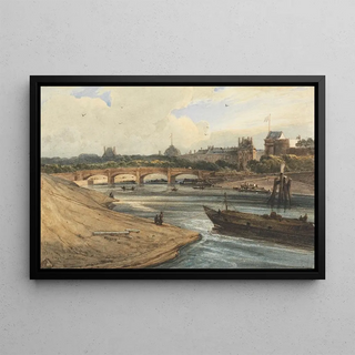 Franois Louis Thomas Francia - The Pont de la Concorde and Tuileries Palace from the Cours la Reine.webp