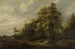 Väg i skogen med figurer av staffage - François van Knibbergen — vy av konstverket