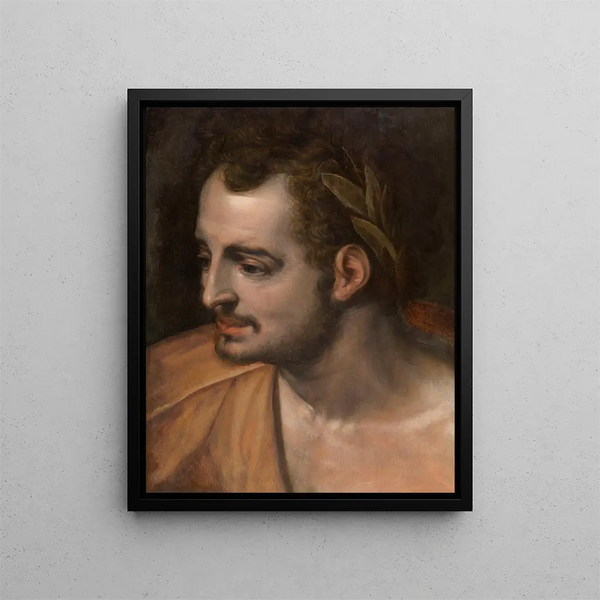 En romersk kejsare - Frans Floris — inramlat konstverk på väggen