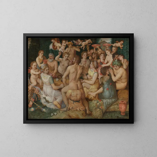 Banquet des dieux - Frans Floris — inramlat konstverk på väggen