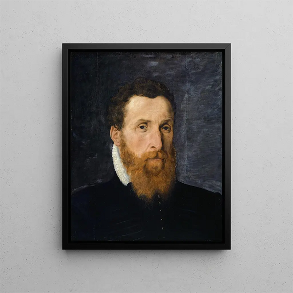 Portrait av doktoren till kurfursten av Brandenburg Léonard Thurneysser Zum Thurn från Basel - Frans Floris — inramlat konstverk på väggen
