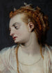Studie av huvudet på en ung kvinna i vitt - Frans Floris — vy av konstverket