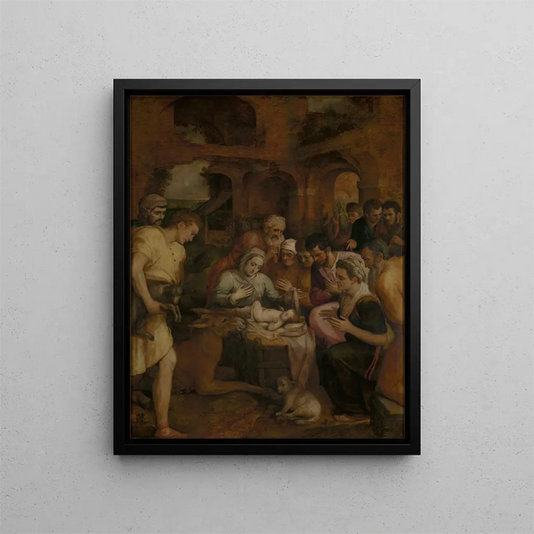 L'Adoration des bergers - Frans Floris — inramlat konstverk på väggen