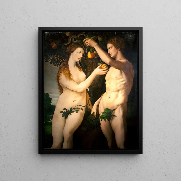 La chute de l'homme - Frans Floris — inramlat konstverk på väggen