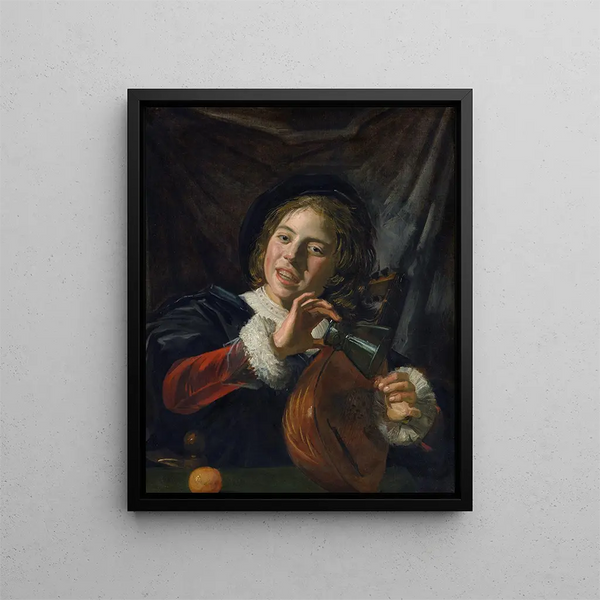pojke med en lut - Frans Hals — inramlat konstverk på väggen