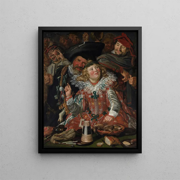 Les fêtards du Jour gras - Frans Hals — inramlat konstverk på väggen