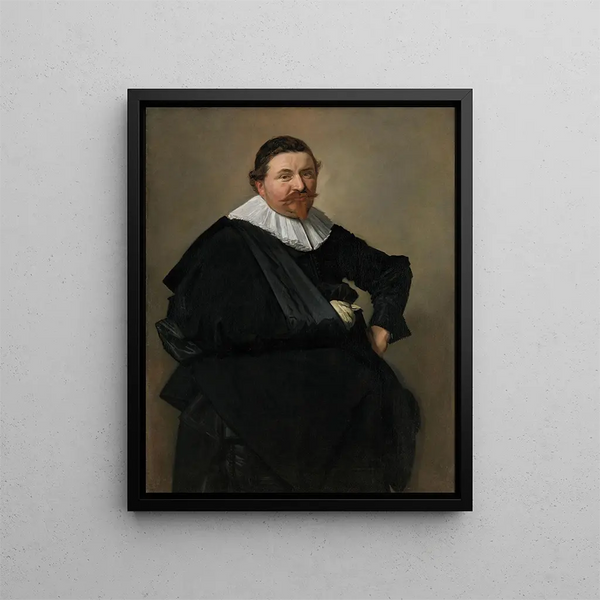 porträtt av Lucas de Clercq - Frans Hals — inramlat konstverk på väggen