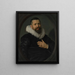 Porträtt av en skäggig man med en jordgubbe - Frans Hals — inramlat konstverk på väggen
