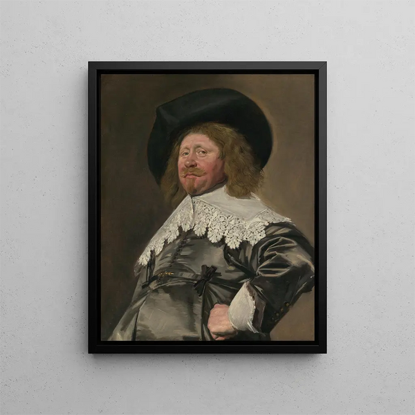porträtt av en man, kanske Nicolaes Pietersz Duyst van Voorhout, född omkring 1600, död 1650 - Frans Hals — inramlat konstverk på väggen