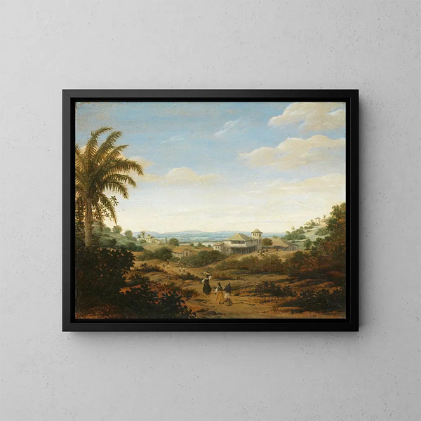 Landskap på Rio Senhor de Engenho, Brasilien - Frans Post — inramlat konstverk på väggen