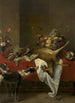 fruktkorg med vilt och blomvas på ett bord - Frans Snyders — vy av konstverket