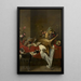 fruktkorg med vilt och blomvas på ett bord - Frans Snyders — inramlat konstverk på väggen
