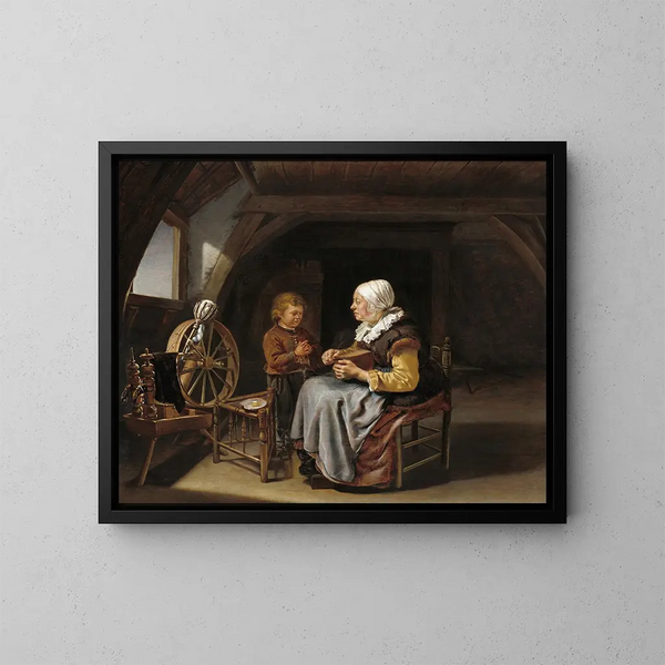 La bénédiction - Frans van Mieris l'Ancien — inramlat konstverk på väggen