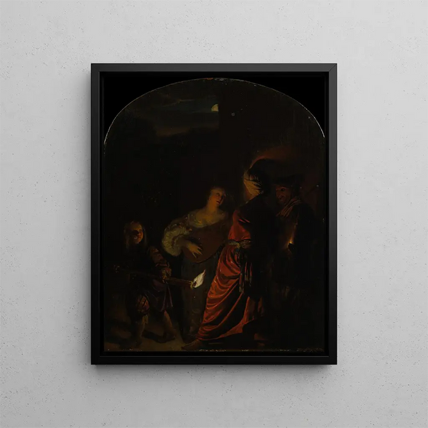 La Sérénade - Frans van Mieris den Äldre — inramlat konstverk på väggen