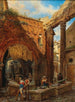 Vue du portique d'Octavie à Rome avec l'ancien marché aux poissons - Franz Alt — vy av konstverket