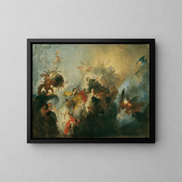 La divine providence et les vertus - Franz Anton Maulbertsch — inramlat konstverk på väggen