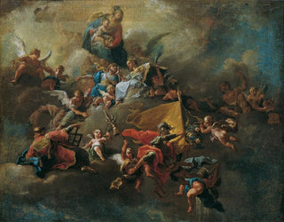 Franz Anton Palko - Mary With The Child And Saints Enthroned On Clouds.webp