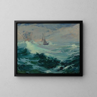 Franz Bischoff - Sailing on a Stormy Sea.webp