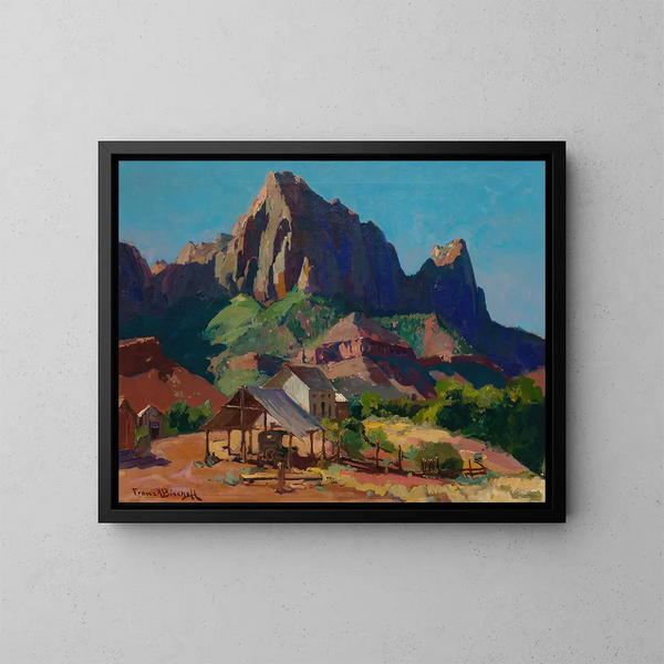 Le Gardien, Zion nationalpark, Utah - Franz Bischoff — inramlat konstverk på väggen