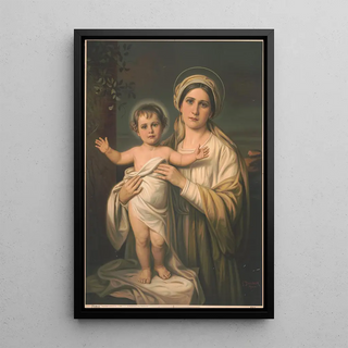Franz Doubek - Virgin Mary holding baby Jesus.webp