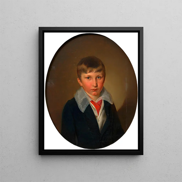 Porträtt av en pojke av Josef Latour von Thurmburg 1820-1903 - Franz Eybl — inramlat konstverk på väggen